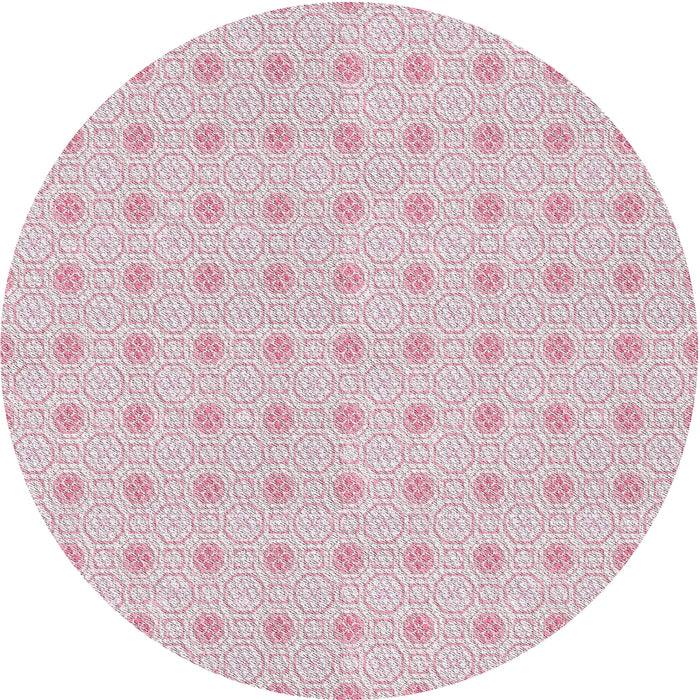 Round Patterned Pale Violet Red Pink Novelty Rug, pat3763