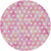 Round Machine Washable Transitional Dark Pink Rug, wshpat3764