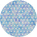 Round Machine Washable Transitional Blue Rug, wshpat3765