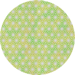Round Patterned Tea Green Modern Rug, pat3766