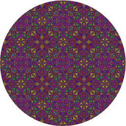 Round Patterned Mauve Taupe Purple Modern Rug, pat3775