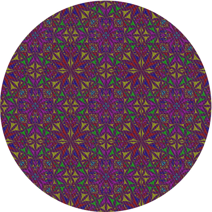 Round Patterned Mauve Taupe Purple Modern Rug, pat3775