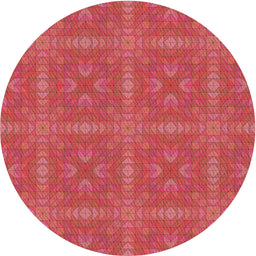 Round Machine Washable Transitional Red Rug, wshpat3776