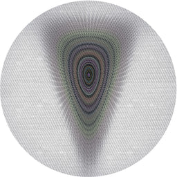 Round Patterned Platinum Gray Novelty Rug, pat3779