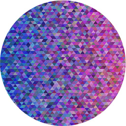 Round Patterned Dark Violet Purple Modern Rug, pat3783