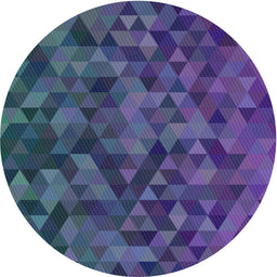 Round Machine Washable Transitional Periwinkle Purple Rug, wshpat3784