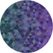 Round Patterned Purple Modern Rug, pat3784