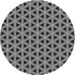 Round Patterned Silver Gray Novelty Rug, pat3787