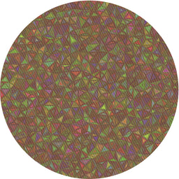 Round Machine Washable Transitional Orange Brown Rug, wshpat3792