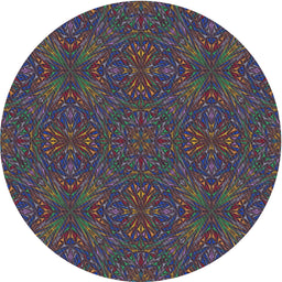 Round Machine Washable Transitional Purple Lily Purple Rug, wshpat3795