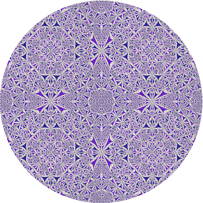 Round Machine Washable Transitional Gainsboro Gray Rug, wshpat3796