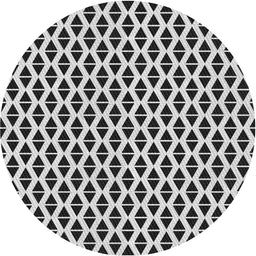 Round Patterned Charcoal Black Novelty Rug, pat3797