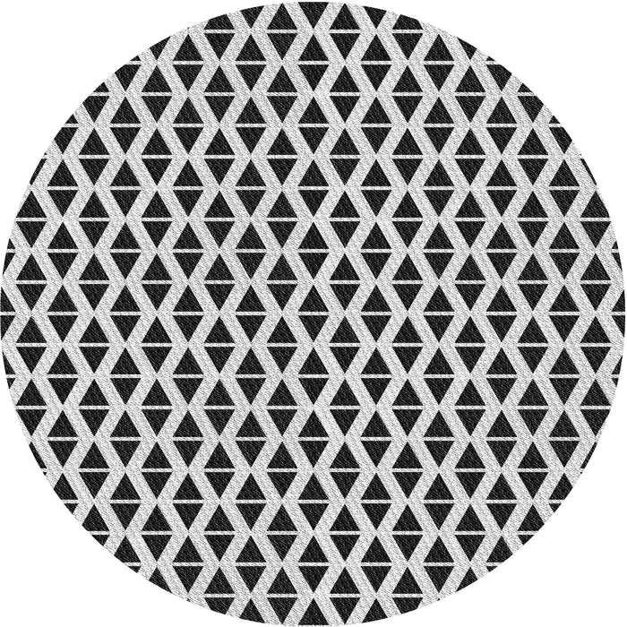 Round Patterned Charcoal Black Novelty Rug, pat3797
