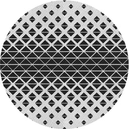 Round Patterned Platinum Gray Novelty Rug, pat3798