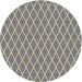 Round Patterned Black Novelty Rug, pat379