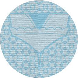 Round Machine Washable Transitional Blue Rug, wshpat37