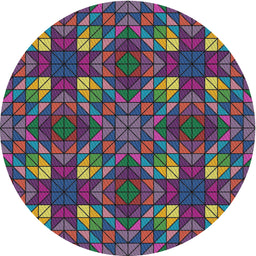 Round Machine Washable Transitional Plum Velvet Purple Rug, wshpat3800