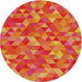 Round Patterned Orange Modern Rug, pat3803