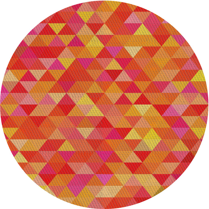 Round Machine Washable Transitional Orange Rug, wshpat3803