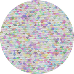 Round Machine Washable Transitional Lavender Purple Rug, wshpat3804