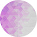 Round Patterned Orchid Purple Modern Rug, pat3805