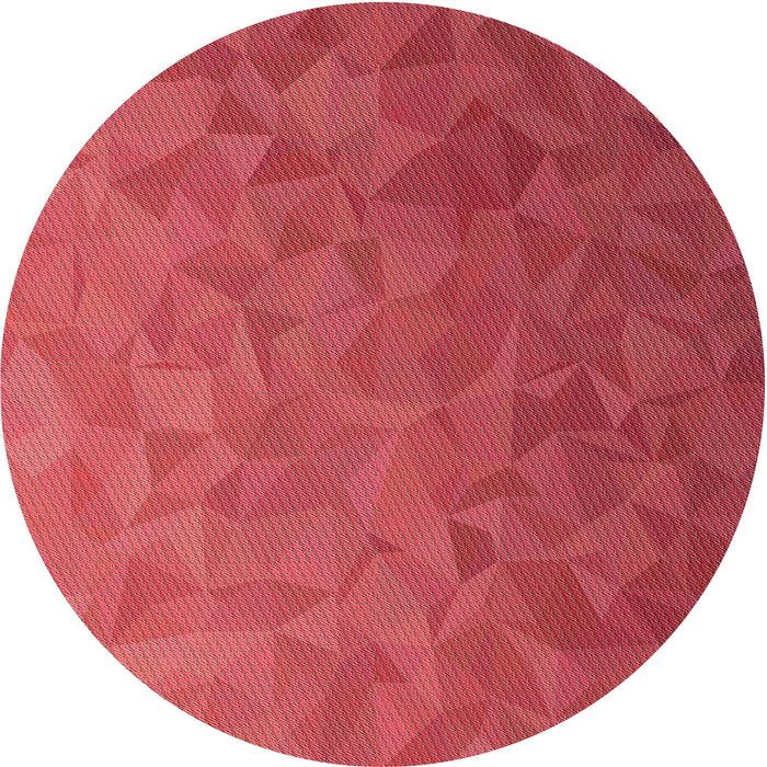Round Patterned Red Novelty Rug, pat3806
