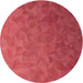Round Patterned Red Novelty Rug, pat3806