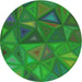 Round Patterned Neon Green Modern Rug, pat3809