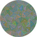 Round Patterned Gray Modern Rug, pat3811