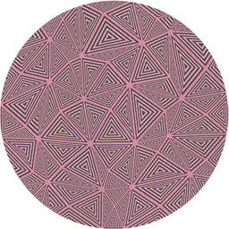 Round Patterned Dark Raspberry Purple Modern Rug, pat3812
