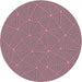 Round Patterned Dark Raspberry Purple Modern Rug, pat3812