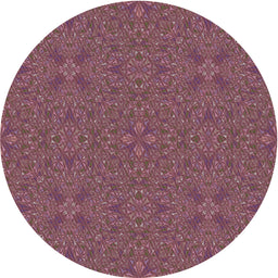 Round Patterned Purple Pink Novelty Rug, pat3814
