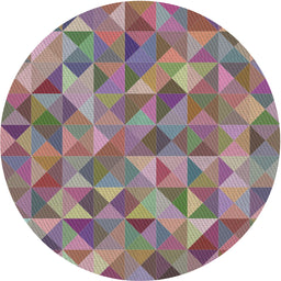 Round Machine Washable Transitional Velvet Maroon Purple Rug, wshpat3816