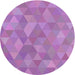 Round Machine Washable Transitional Violet Purple Rug, wshpat3818