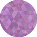 Round Patterned Violet Purple Modern Rug, pat3818