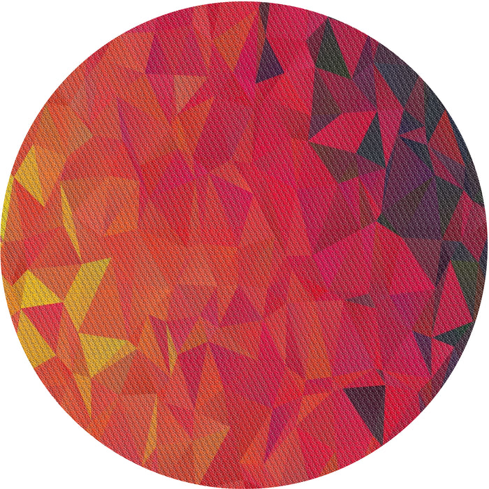 Round Patterned Red Novelty Rug, pat3822