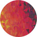 Round Patterned Red Novelty Rug, pat3822