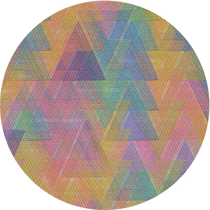 Round Machine Washable Transitional Tan Brown Rug, wshpat3824