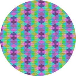 Round Machine Washable Transitional Green Rug, wshpat3825
