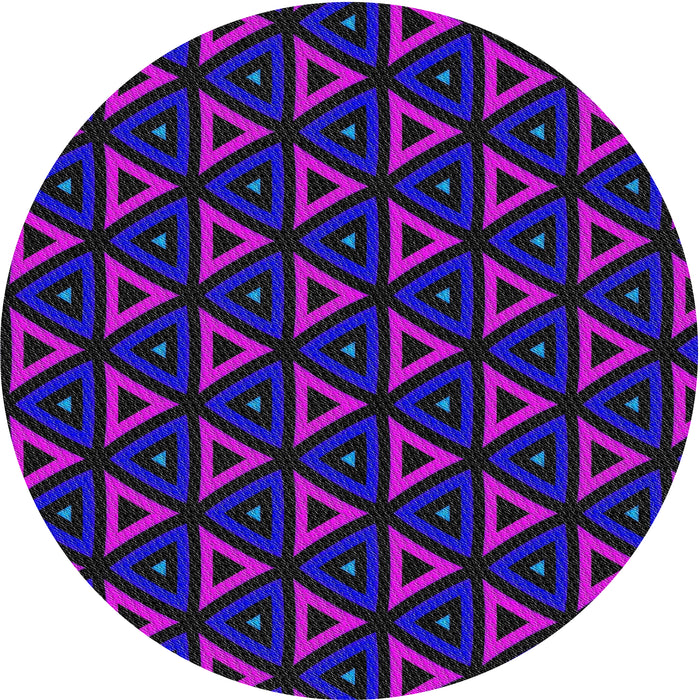 Round Patterned Bright Purple Modern Rug, pat3826