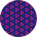 Round Machine Washable Transitional Bright Purple Rug, wshpat3826