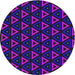 Round Patterned Bright Purple Modern Rug, pat3826