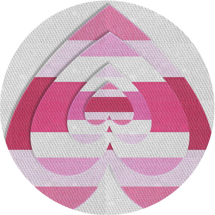 Round Machine Washable Transitional Platinum Gray Rug, wshpat3833