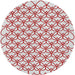 Round Machine Washable Transitional Cherry Red Rug, wshpat3834