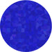 Round Machine Washable Transitional Blue Rug, wshpat3836