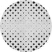 Round Machine Washable Transitional White Smoke Rug, wshpat3837