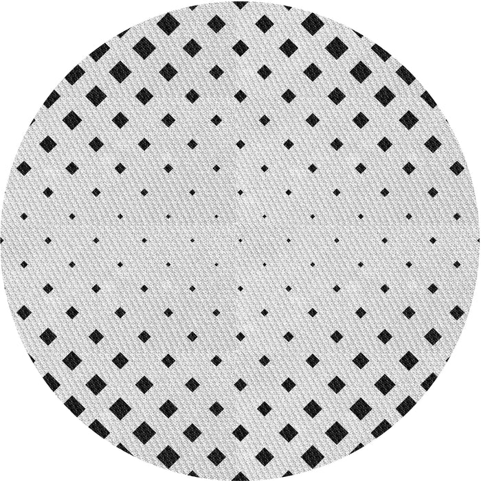 Round Patterned Off-White Novelty Rug, pat3837