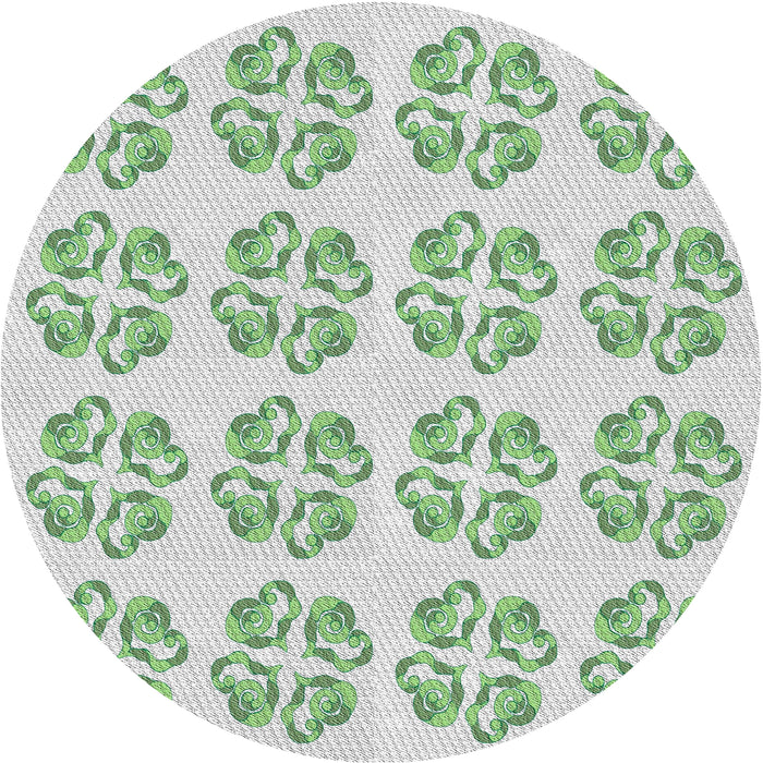 Round Patterned Green Novelty Rug, pat3838