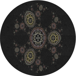 Round Patterned Gray Novelty Rug, pat383