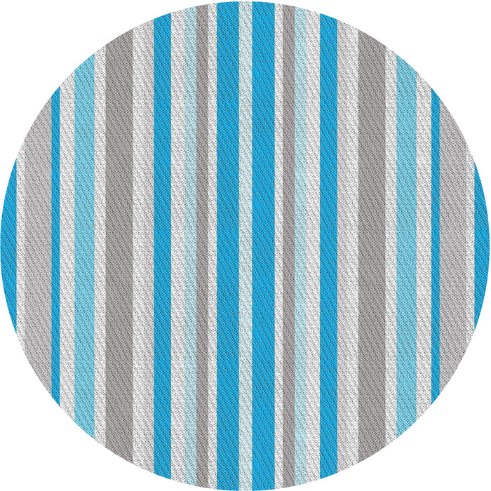 Round Patterned Blue Novelty Rug, pat3840